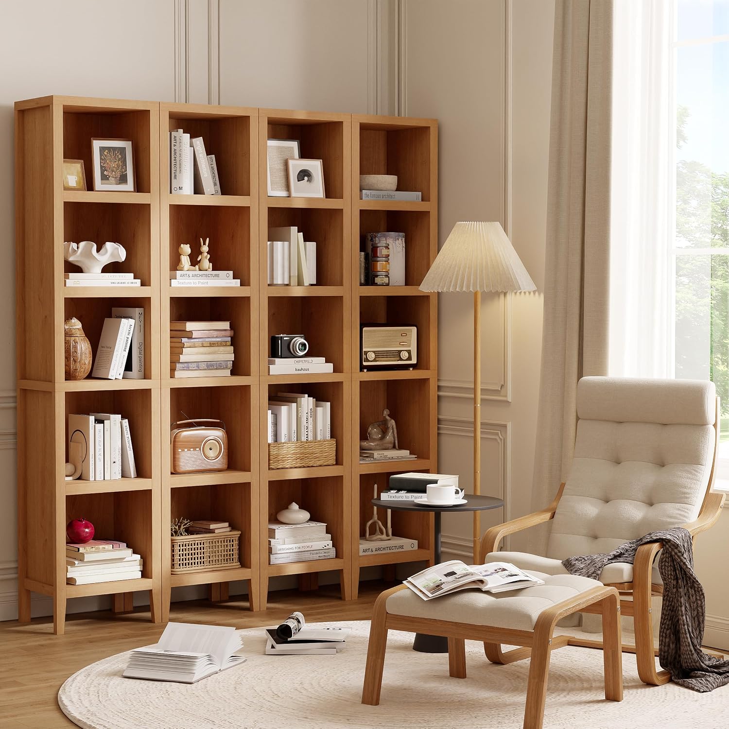 Bookshelf 5 Tier - 高さ70インチの細身の5段本棚、カスタマイズ可能