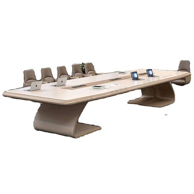 Office Furniture Manufacturers - モダンスタイルの大型楕円形会議テーブル、木製パネル素材を使用した塗装済みオフィス家具、中国メーカー