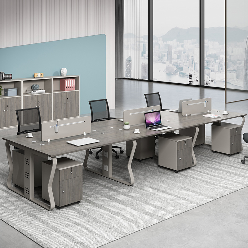 Office Furniture Manufacturers - スタッフオフィスデスクと椅子の組み合わせシンプルモダン4人用スクリーンパーティションカードシートスタッフコンピューターデスクメーカー