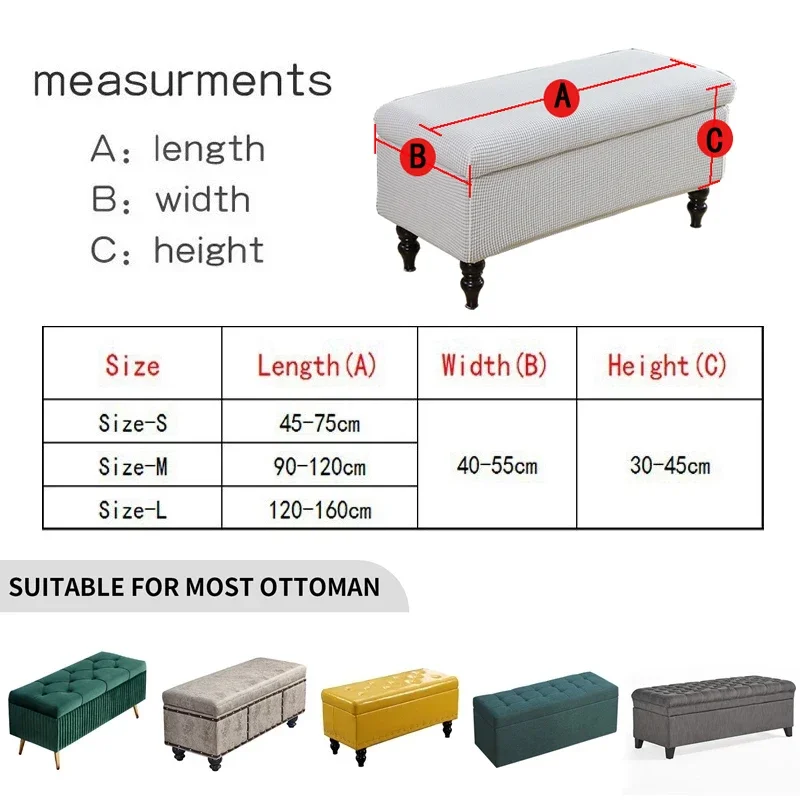 ソフトベルベット収納スツールカバー、弾性オットマン、フットレ - Office Furniture Plan のレビューと価格