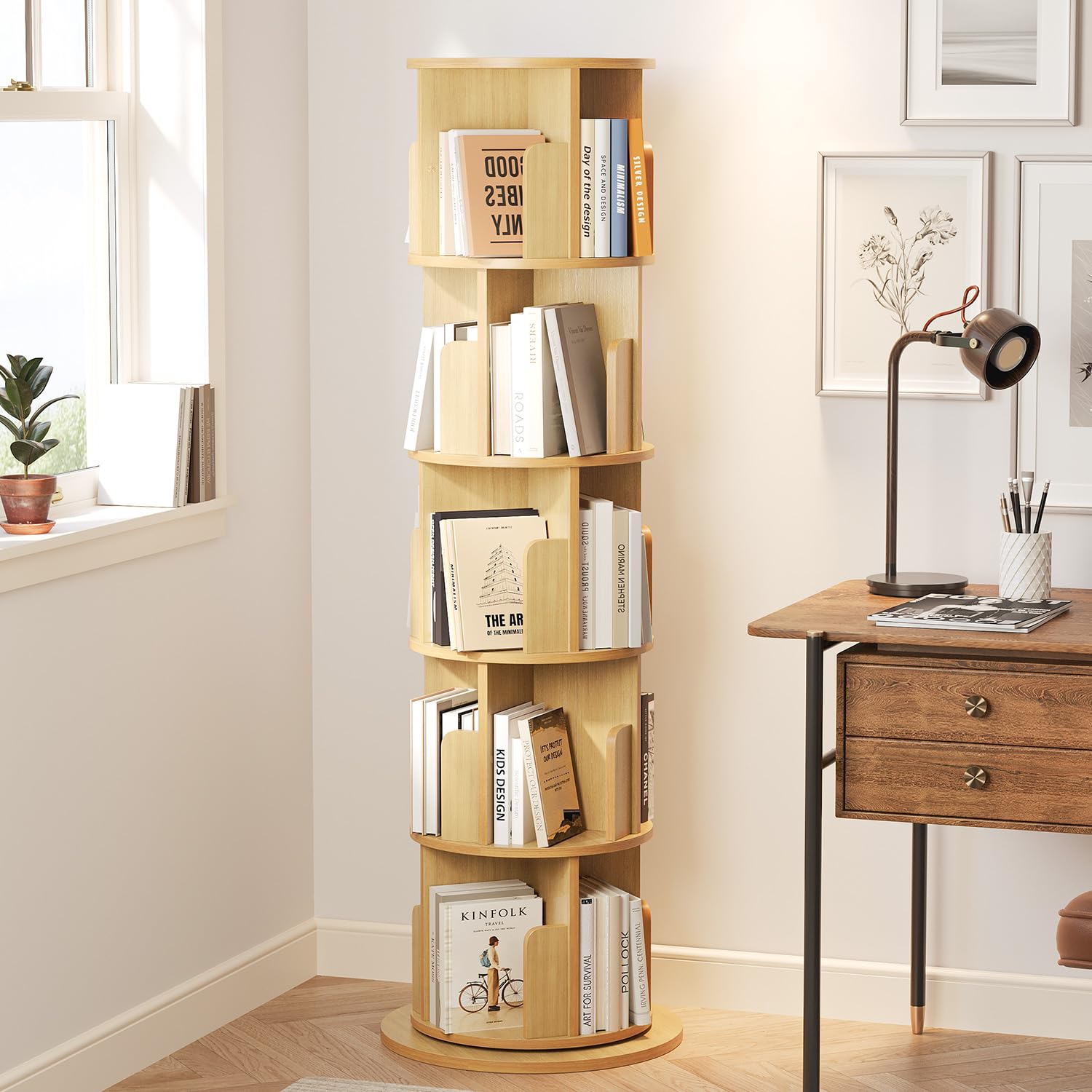 ベビーキャビネット 5段 高い棚 フロアスタンド型ディスプレ - Bookshelf 5 Tier のレビューと価格