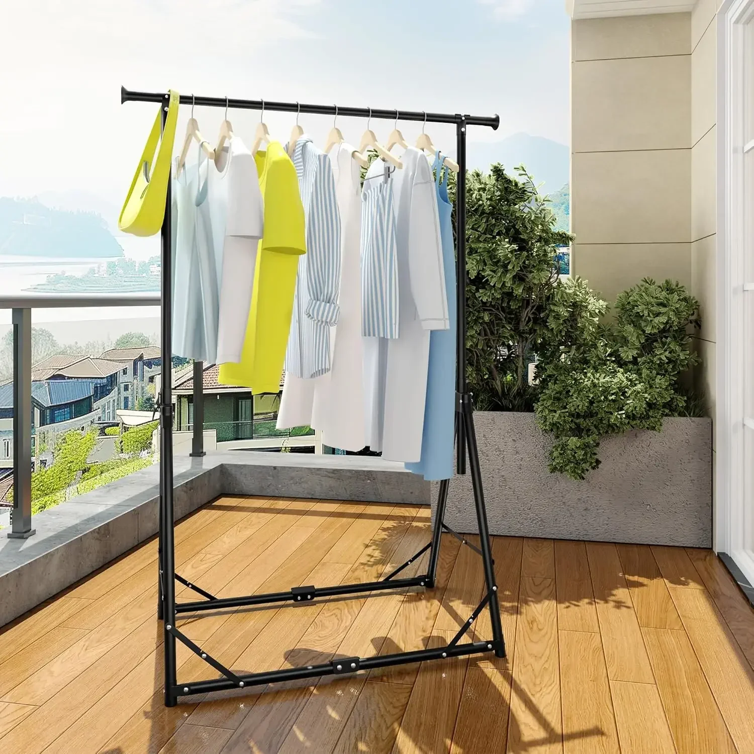 折りたたみ式衣類ラックポータブル衣類ハンガー高さ調節可能なコ - Coat Rack Standing のレビューと価格