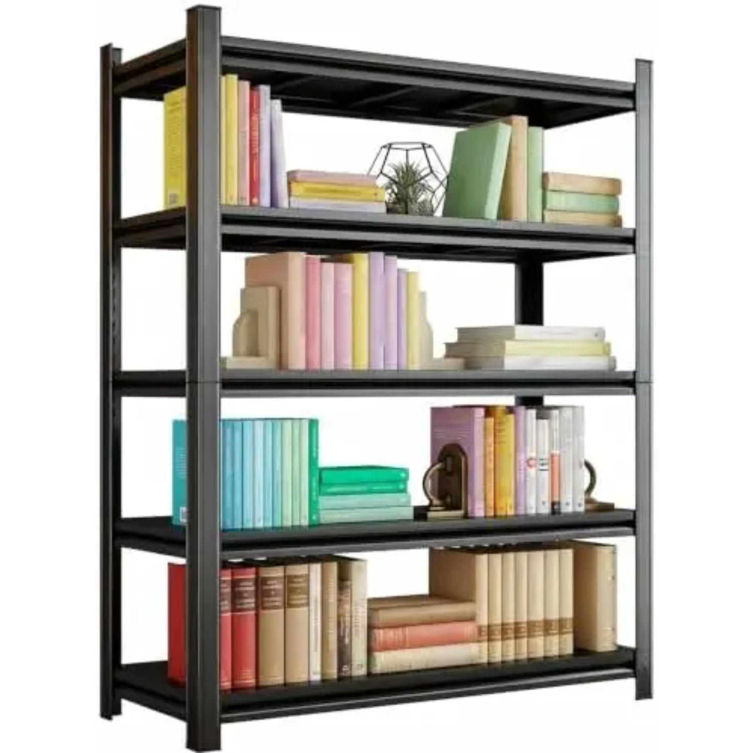 5段式頑丈本棚、高さ71インチの調節可能なホームオフィス用本 - Bookshelf 5 Tier のレビューと価格