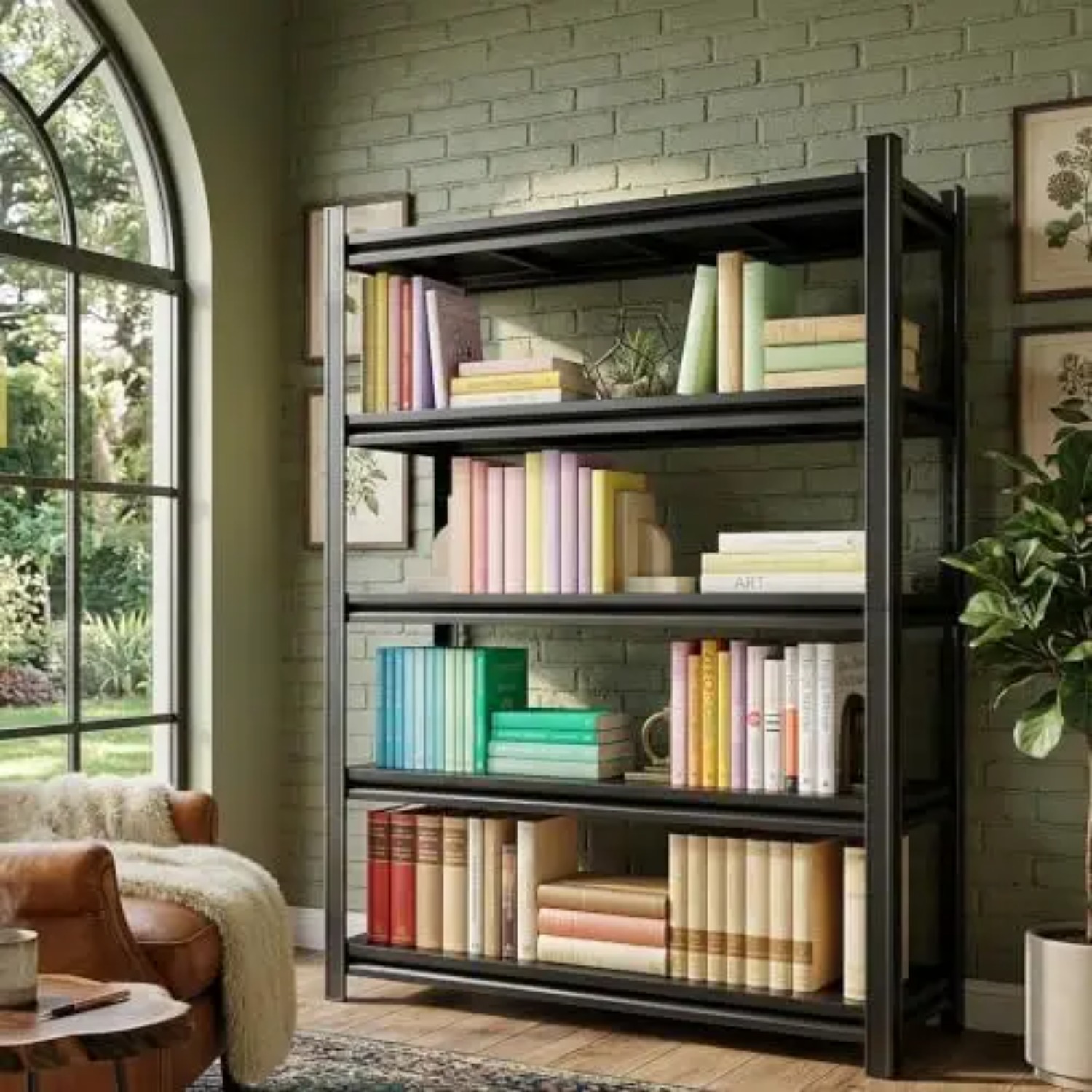 5段式頑丈本棚、高さ71インチの調節可能なホームオフィス用本 - Bookshelf 5 Tier のレビューと価格