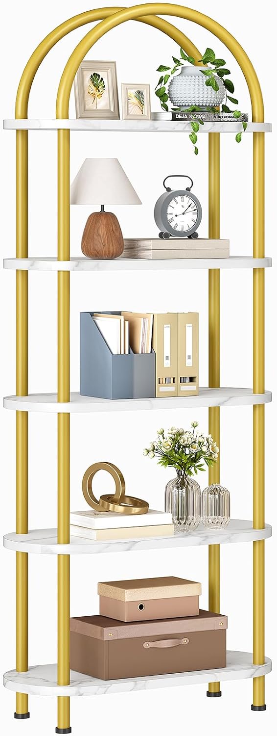 HOOBRO 5段オープンブックシェルフ、インダストリアルア - Bookshelf 5 Tier のレビューと価格
