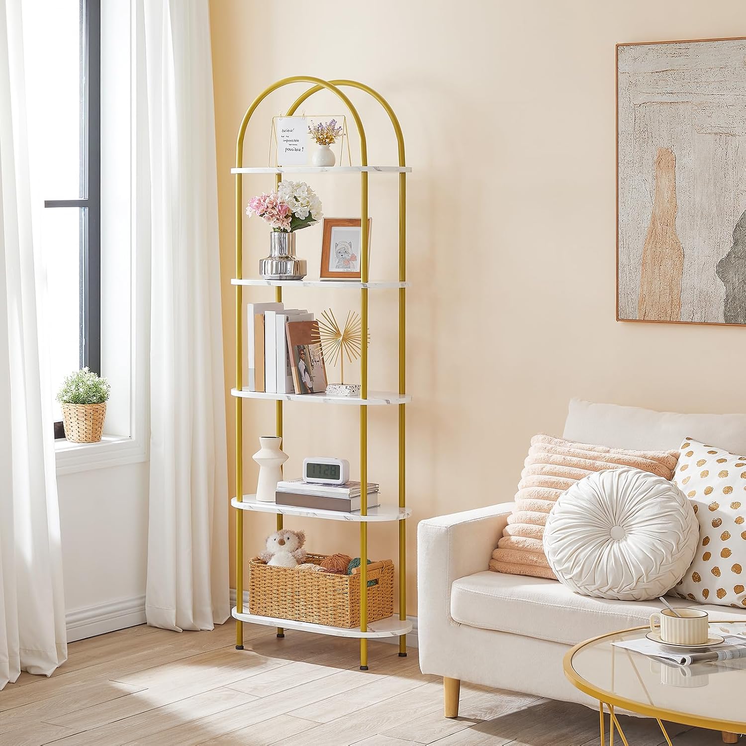 HOOBRO 5段オープンブックシェルフ、インダストリアルア - Bookshelf 5 Tier のレビューと価格