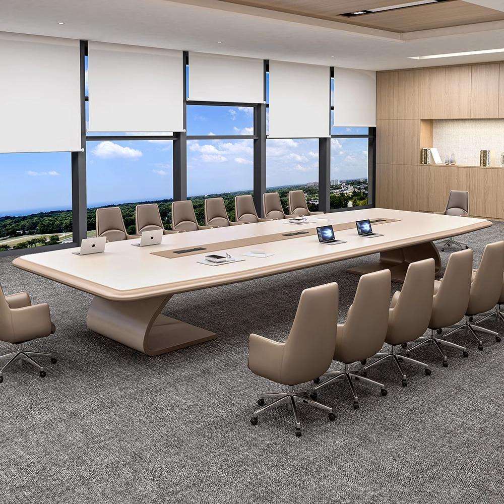 モダンスタイルの大型楕円形会議テーブル、木製パネル素材を使用 - Office Furniture Manufacturers のレビューと価格