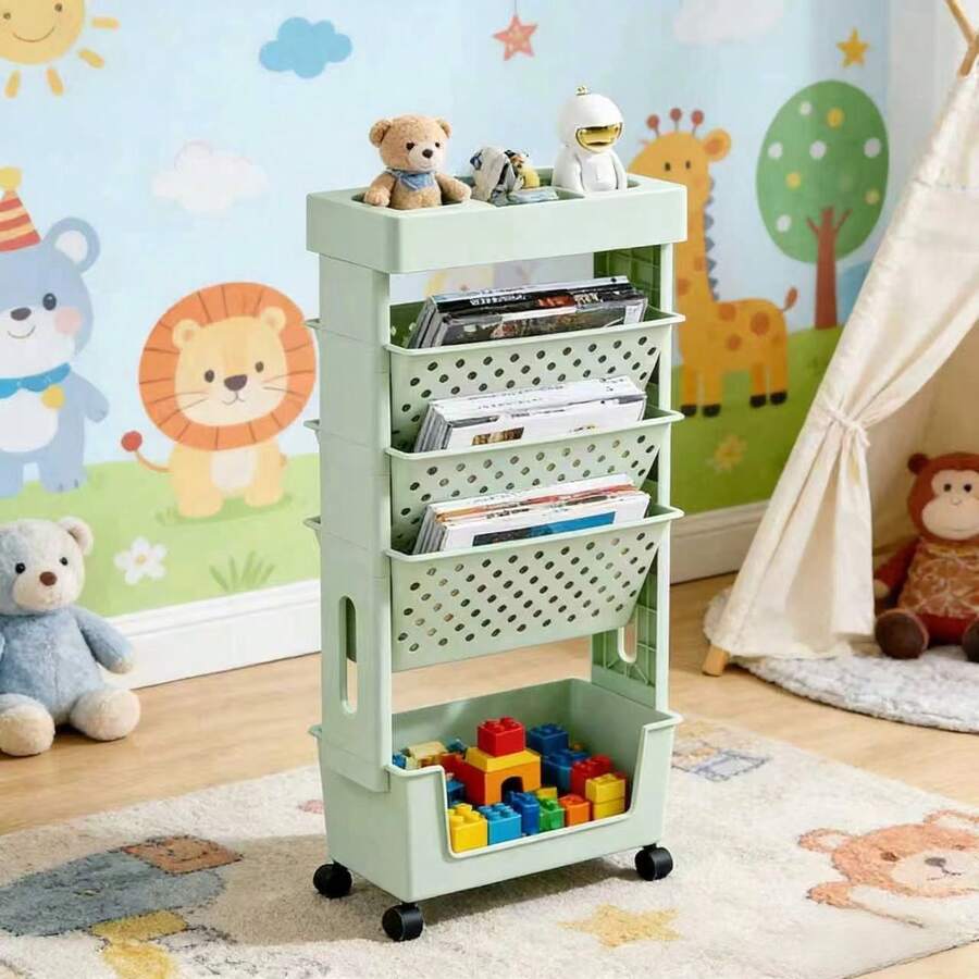 5段式ローリング収納カート（穴あき棚付き）-本、ファイル、雑 - Bookshelf 5 Tier のレビューと価格