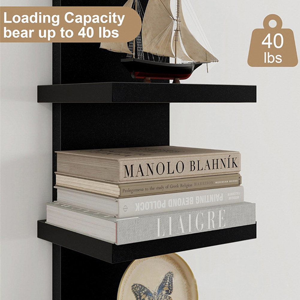 5段壁掛け本棚 PVCフローティング収納ラック スムースプレ - Bookshelf 5 Tier のレビューと価格