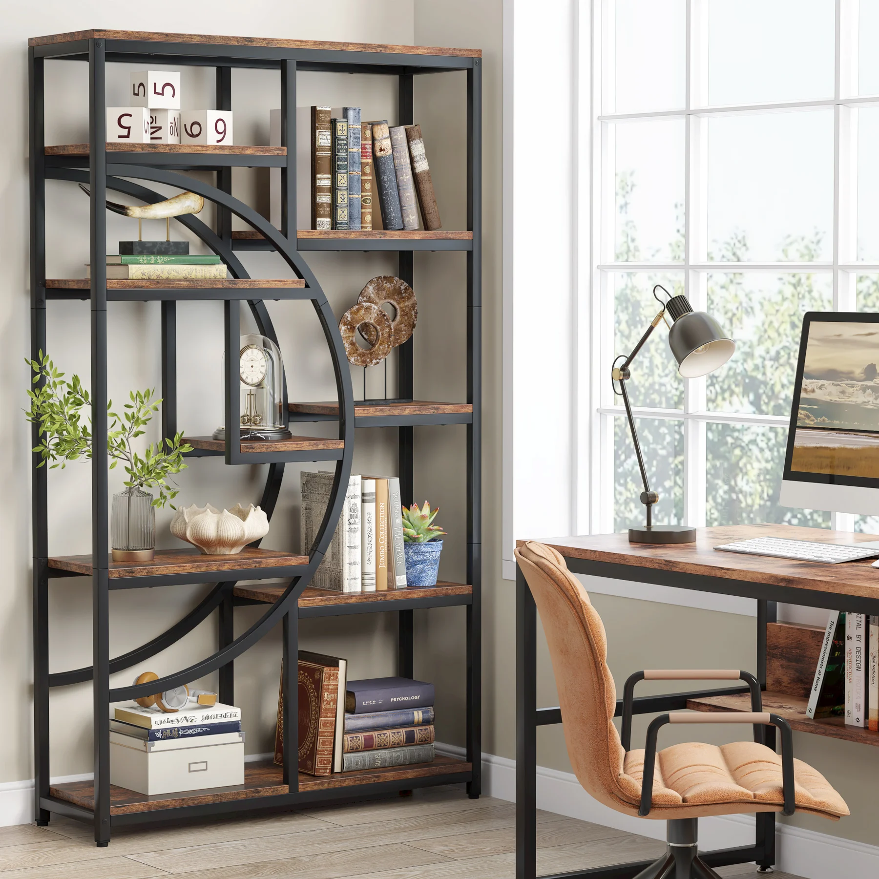 引き出し付き産業用本棚,ディスプレイ棚,収納オーガナイザー, - Bookshelf 5 Tier のレビューと価格
